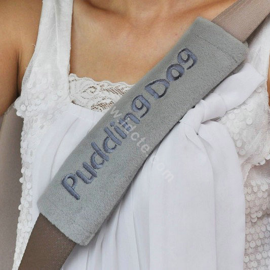 OULILAI Pudding dog Car Front Rear Seat Covers Universal Plush 19pcs - Gray