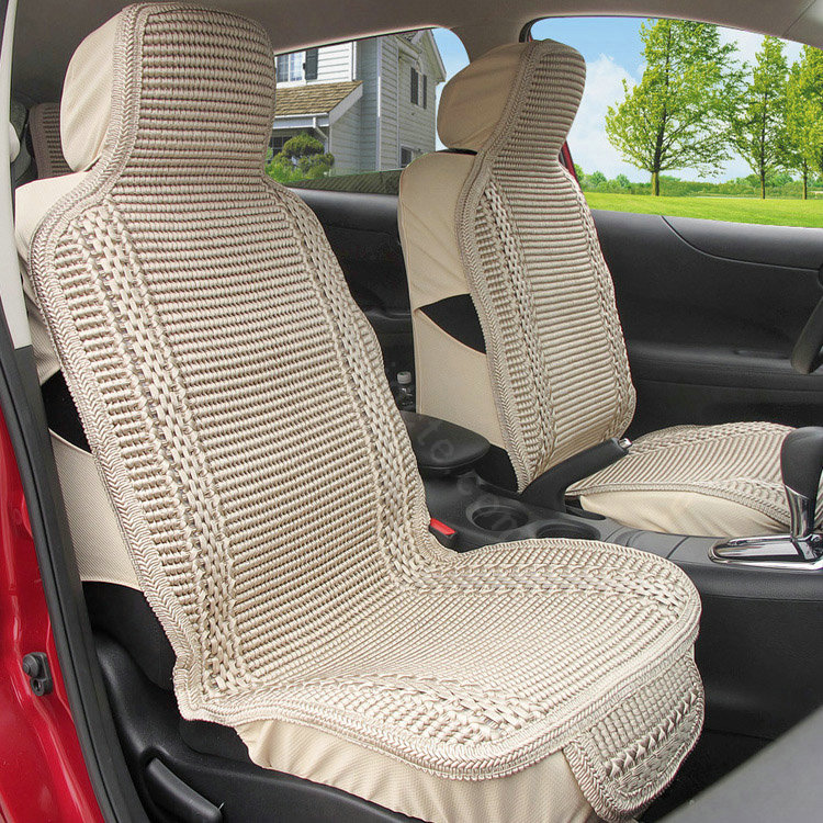 FORTUNE ice silk Five Seat Universal Autos Car Seat Covers - Beige