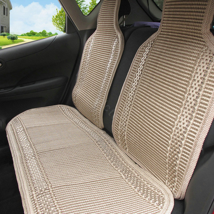 FORTUNE ice silk Five Seat Universal Autos Car Seat Covers - Beige