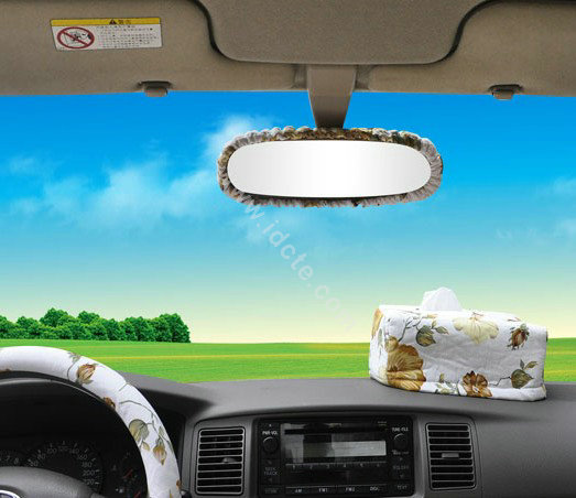 OULILAI Bowknot Universal Auto Car Seat Cover Set 19pcs ice silk - Beige