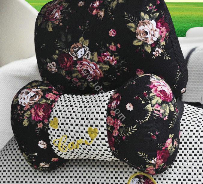 OULILAI Bowknot Universal Auto Car Seat Cover Set 19pcs ice silk - Black