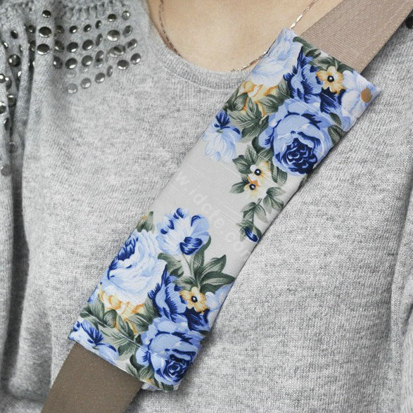 OULILAI Bowknot Universal Auto Car Seat Cover Set 19pcs ice silk - Blue