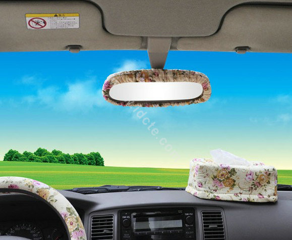 OULILAI Bowknot Universal Auto Car Seat Cover Set 19pcs ice silk - Pink