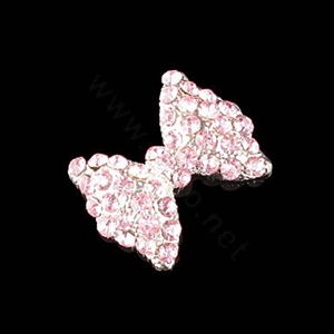 3D Bling Bowknot Alloy Crystal Rhinestone DIY Phone Case Cover Deco Kit - Pink