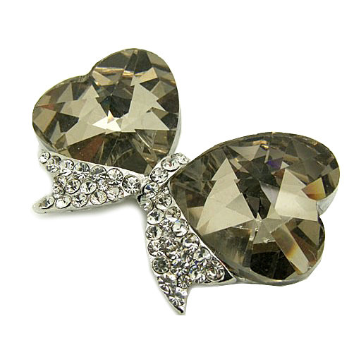Bling Bowknot Alloy Crystal Rhinestone DIY Phone Case Cover Deco Kit - Champagne