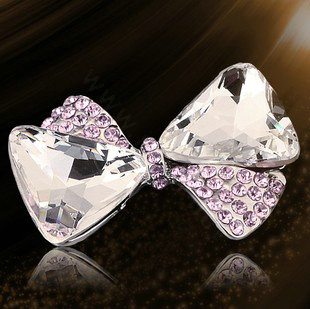 Bling Bowknot Alloy Crystal Rhinestone DIY Phone Case Cover Deco Kit - Pink EB001