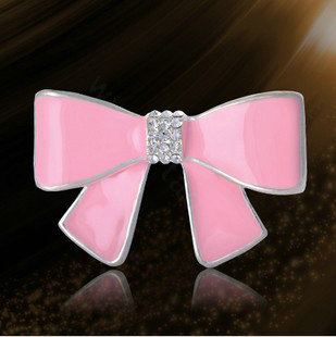 Bling Bowknot Alloy Crystal Rhinestone DIY Phone Case Cover Deco Kit - Pink EB002