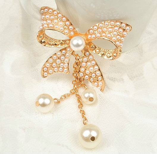 Bling Bowknot Alloy Rhinestone Crystal DIY Phone Case Cover Deco Den Kit - Gold