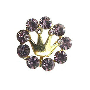Bling Crown Alloy Rhinestone Crystal DIY Phone Case Cover Deco Kit 18mm - Purple