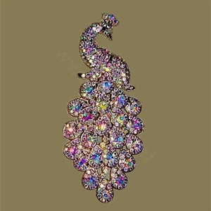 Bling Crystal Peacock Alloy Rhinestone Flatback DIY Phone Case Cover Deco Kit - Color