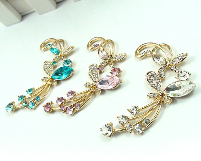 Bling Flower Alloy Crystal Rhinestone DIY Phone Case Cover Deco Kit 65*45mm - White