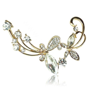 Bling Flower Alloy Crystal Rhinestone DIY Phone Case Cover Deco Kit 65*45mm - White