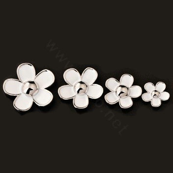 Bling Flower Alloy Metal Crystal DIY Phone Case Cover Deco Kit 23mm - White