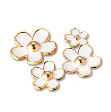 Bling Flower Alloy Metal Rhinestone DIY Phone Case Cover Deco Kit - White 02