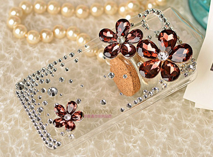 Bling Flower Alloy Rhinestone Crystal DIY Phone Case Cover Deco Kit 20mm - Red