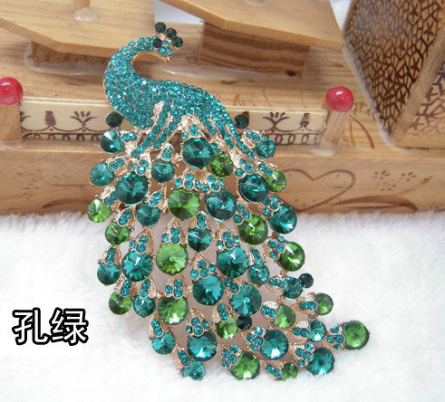 Bling Peacock Alloy Crystal Rhinestone Flatback DIY Phone Case Cover Deco Kit - Green