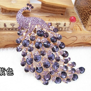 Bling Peacock Alloy Crystal Rhinestone Flatback DIY Phone Case Cover Deco Kit - Purple