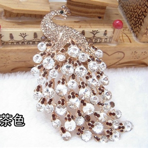 Bling Peacock Alloy Crystal Rhinestone Flatback DIY Phone Case Cover Deco Kit - Tawny