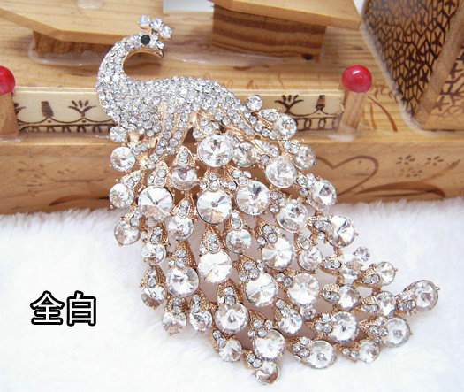 Bling Peacock Alloy Crystal Rhinestone Flatback DIY Phone Case Cover Deco Kit - White
