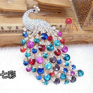 Bling Peacock Alloy Crystal Rhinestone Flatback DIY Phone Cover Case Deco Kit - Color