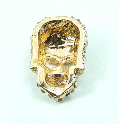 Bling Skull Alloy Rhinestone Crystal DIY Phone Case Cover Deco Kit 14*21mm - Gold