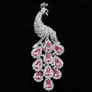 Luxury Bling Peacock Alloy Crystal Flatback DIY Phone Case Cover Deco Kit - Pink