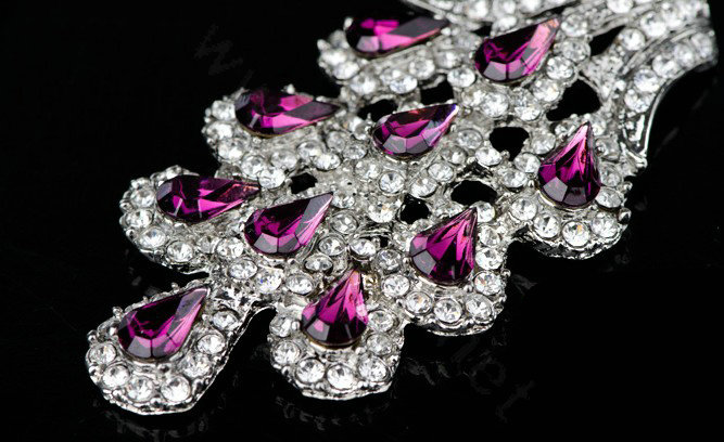 Luxury Bling Peacock Alloy Crystal Flatback DIY Phone Case Cover Deco Kit - Purple