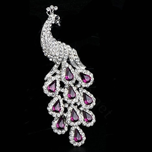 Luxury Bling Peacock Alloy Crystal Flatback DIY Phone Case Cover Deco Kit - Purple