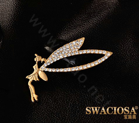 Bling Angel Alloy Crystal Rhinestone DIY Phone Case Cover Deco Kit 60*70mm - Gold