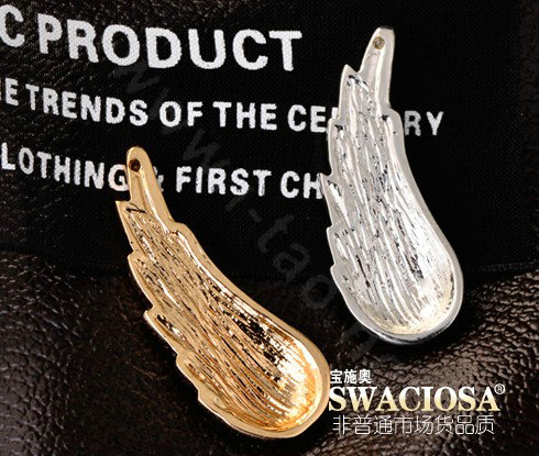 Bling Angel wing Alloy Crystal Rhinestone DIY Phone Case Cover Deco Kit 38*15mm - Gold