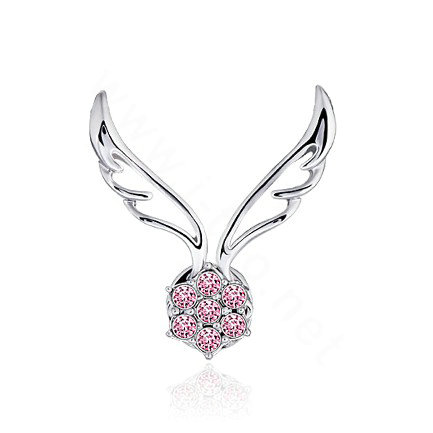 Bling Angel wing Alloy Crystal Rhinestone DIY Phone Case Cover Deco Kit - Pink