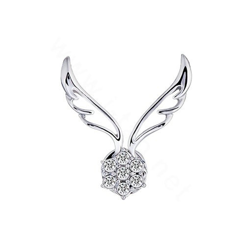 Bling Angel wing Alloy Crystal Rhinestone DIY Phone Case Cover Deco Kit - White