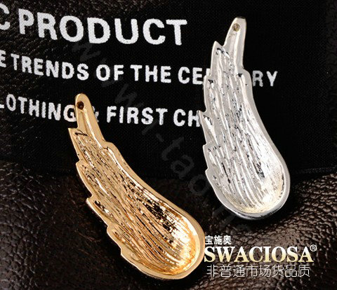 Bling Angel wing Alloy Rhinestone Crystal DIY Phone Case Cover Deco Kit 38*15mm - Gold