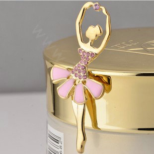 Bling Ballet girl Alloy Crystal Rhinestone DIY Phone Case Cover Deco Kit 20*50mm - Pink