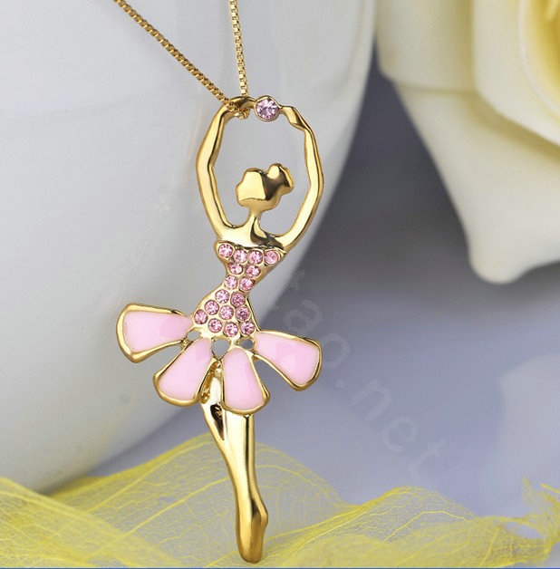 Bling Ballet girl Alloy Crystal Rhinestone DIY Phone Case Cover Deco Kit 20*50mm - Pink