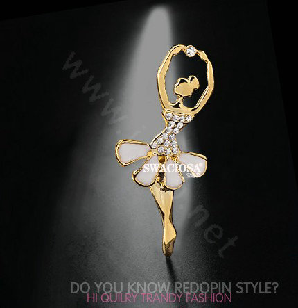 Bling Ballet girl Alloy Rhinestone Crystal DIY Phone Case Cover Deco Kit 20*50mm - Gold