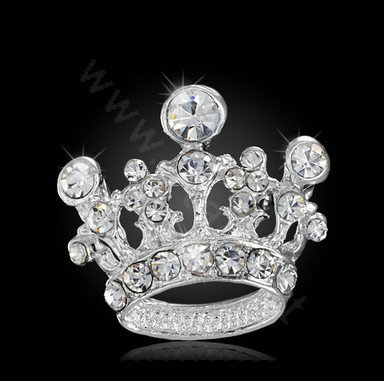 Bling Crown Alloy Rhinestone Crystal DIY Phone Case Cover Deco Kit 22*24mm - White