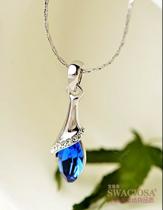 Bling Crystal Alloy Rhinestone Pendant DIY Phone Case Cover Deco Kit 33*10mm - Blue