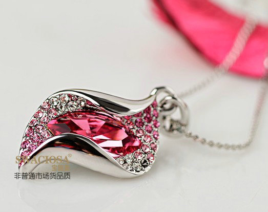 Bling Crystal Alloy Rhinestone Pendant DIY Phone Case Cover Deco Kit 35*16mm - Pink