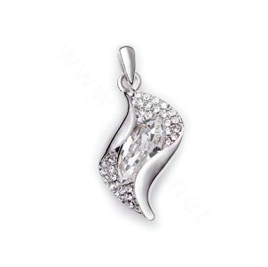 Bling Crystal Alloy Rhinestone Pendant DIY Phone Case Cover Deco Kit 35*16mm - White