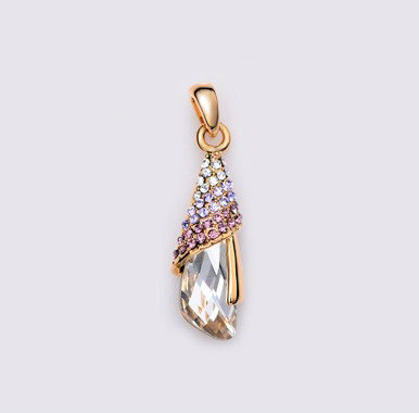 Bling Crystal Alloy Rhinestone Pendant DIY Phone Case Cover Deco Kit 36*10mm - Purple
