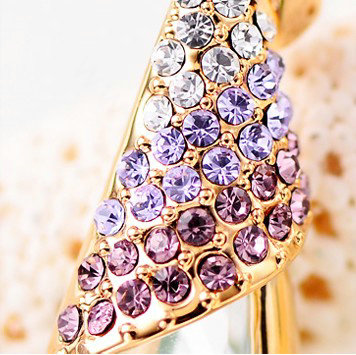 Bling Crystal Alloy Rhinestone Pendant DIY Phone Case Cover Deco Kit 36*10mm - Purple