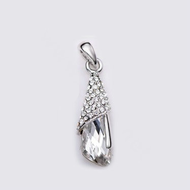 Bling Crystal Alloy Rhinestone Pendant DIY Phone Case Cover Deco Kit 36*10mm - White