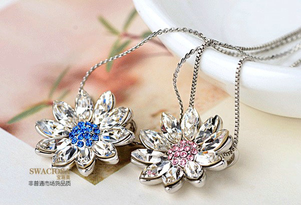 Bling Diamond Alloy Crystal Lotus Pendant DIY Phone Case Cover Deco Kit 22mm - Pink