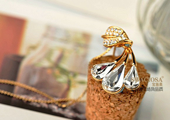 Bling Diamond Alloy Crystal Pendant DIY Phone Case Cover Deco Kit 32*18mm - Gold