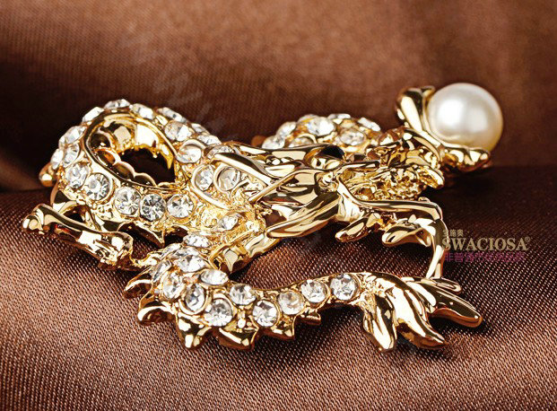 Bling Dragon Alloy Crystal Rhinestone DIY Phone Case Cover Deco Kit 48*47mm - Gold