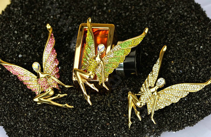 Bling Elf Angel Alloy Rhinestone Crystal DIY Phone Case Cover Deco Kit 56*80mm - Green