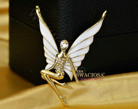 Bling Elf Angel Alloy Rhinestone Crystal DIY Phone Case Cover Deco Kit 56*80mm - White