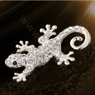 Bling Gecko Alloy Crystal Rhinestone DIY Phone Case Cover Deco Kit 72*45mm - White
