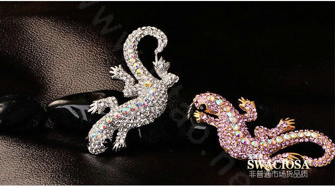 Bling Gecko Alloy Rhinestone Crystal DIY Phone Case Cover Deco Kit 72*45mm - White